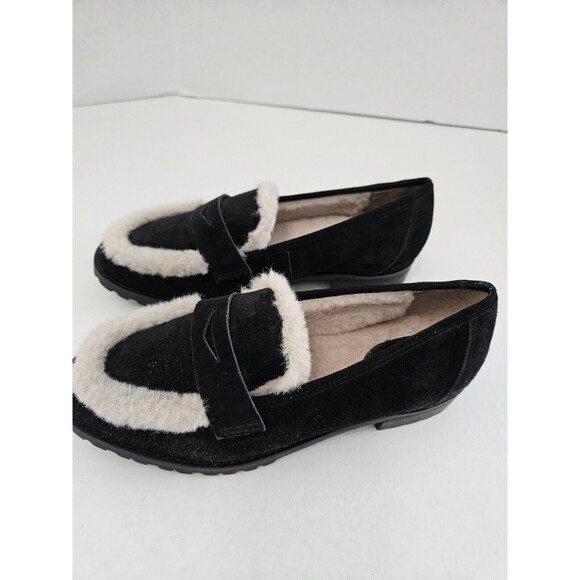 Talbots Cassidy Sherpa Suede Loafers Black Women’s Size 6.5 - Picture 3 of 7